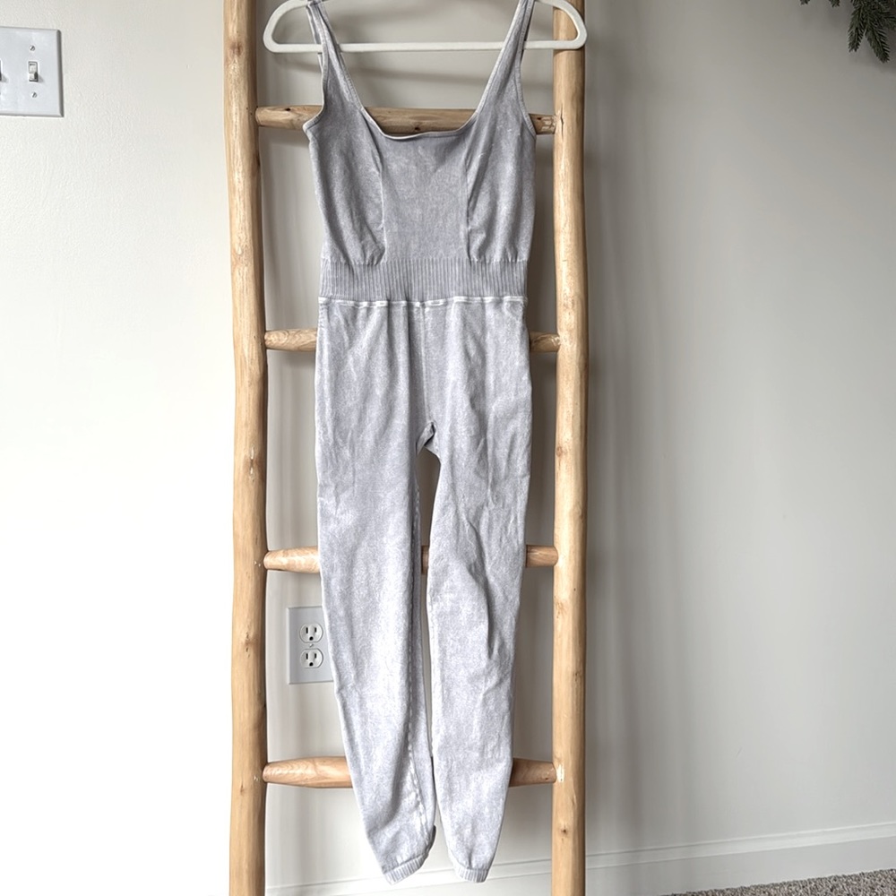 FP Movement by Free People Good Karma Onesie One Piece Jumpsuit in Ice Gray M/L - Picture 6 of 14